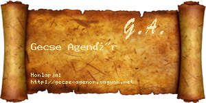 Gecse Agenór névjegykártya